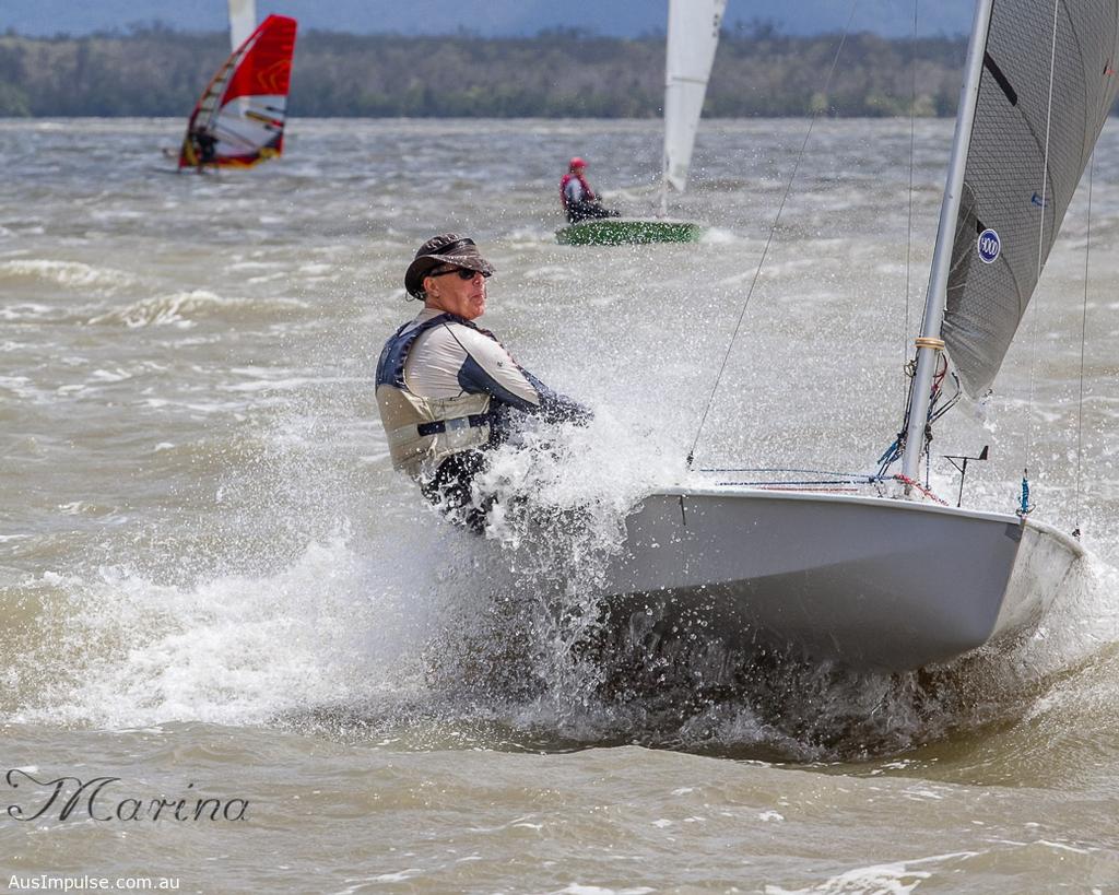 William Vilett, Keppel Bay Sailing Club, launching off at Lake Cootharaba - Queensland Impulse State Championships &copy; Marina Hobbs